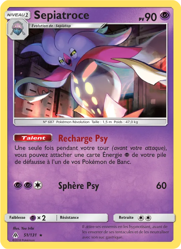 Carte Pokémon Sepiatroce 51/131 de l'extension Lumière Interdite