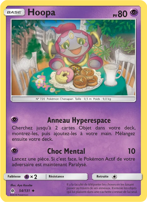 Carte Pokémon Hoopa 54/131 de l'extension Lumière Interdite