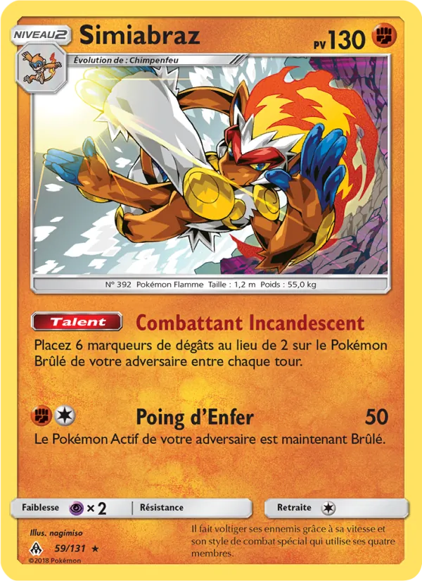 Carte Pokémon Simiabraz 59/131 de l'extension Lumière Interdite