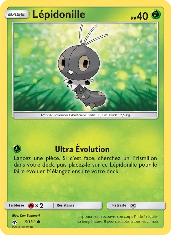 Carte Pokémon Lépidonille 6/131 de l'extension Lumière Interdite