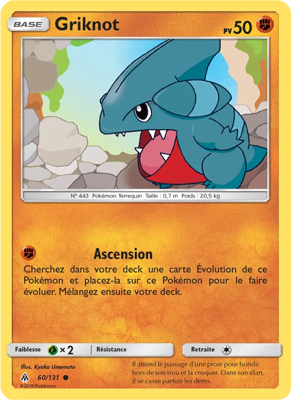Carte Pokémon Griknot 60/131 de l'extension Lumière Interdite