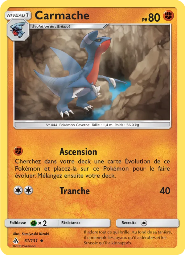 Carte Pokémon Carmache 61/131 de l'extension Lumière Interdite