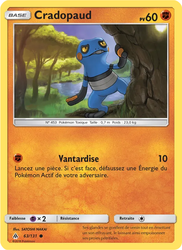 Carte Pokémon Cradopaud 63/131 de l'extension Lumière Interdite