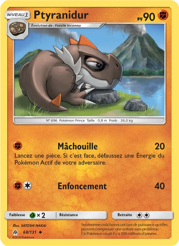 Carte Pokémon Ptyranidur 68/131 de l'extension Lumière Interdite