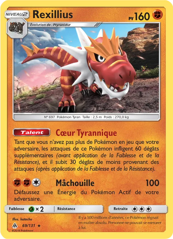 Carte Pokémon Rexillius 69/131 de l'extension Lumière Interdite
