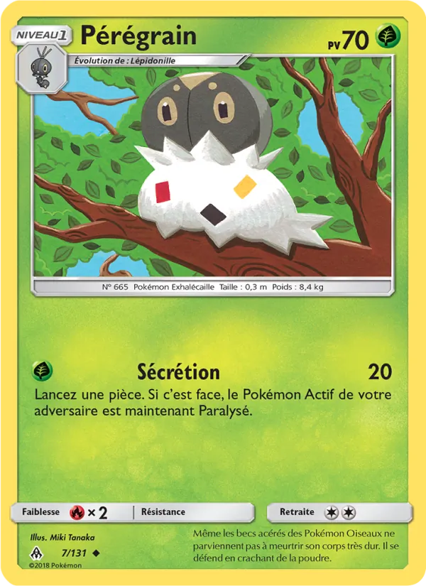 Carte Pokémon Pérégrain 7/131 de l'extension Lumière Interdite