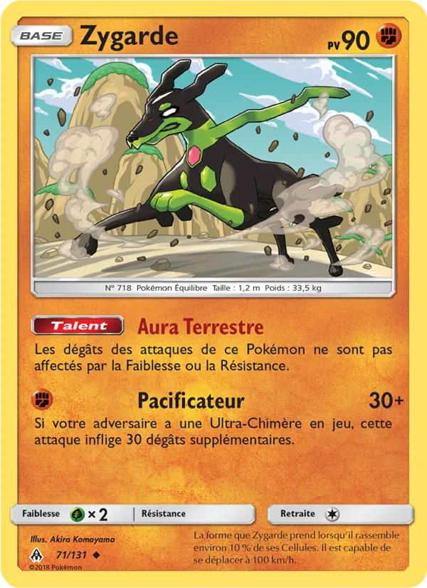 Carte Pokémon Zygarde 71/131 de l'extension Lumière Interdite