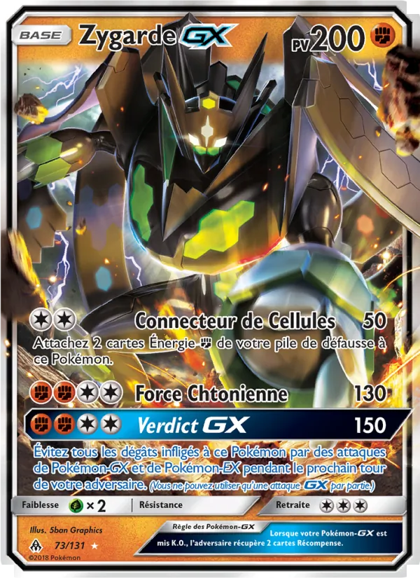 Carte Pokémon Zygarde GX 73/131 de l'extension Lumière Interdite