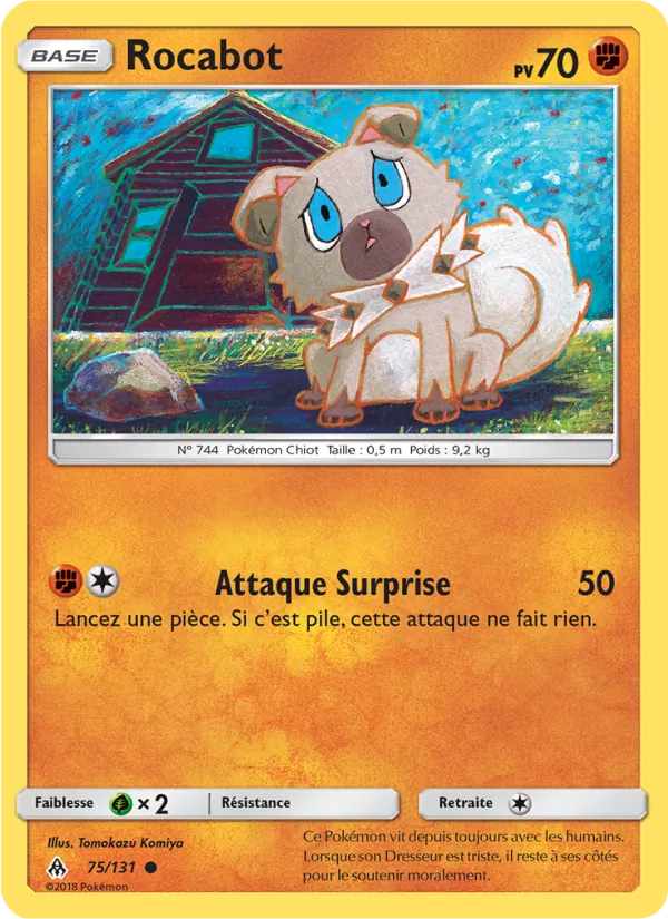 Carte Pokémon Rocabot 75/131 de l'extension Lumière Interdite