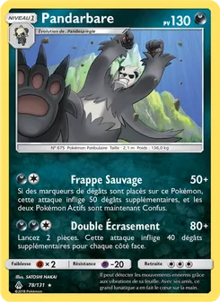 Carte Pokémon Pandarbare 78