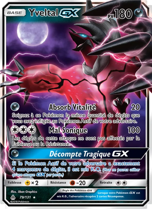 Carte Pokémon Yveltal GX 79/131 de l'extension Lumière Interdite