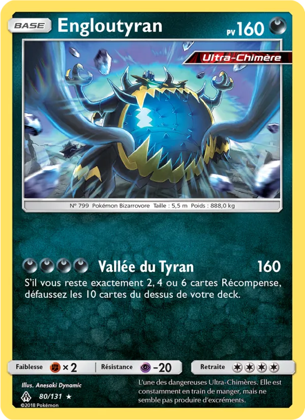 Carte Pokémon Engloutyran 80/131 de l'extension Lumière Interdite