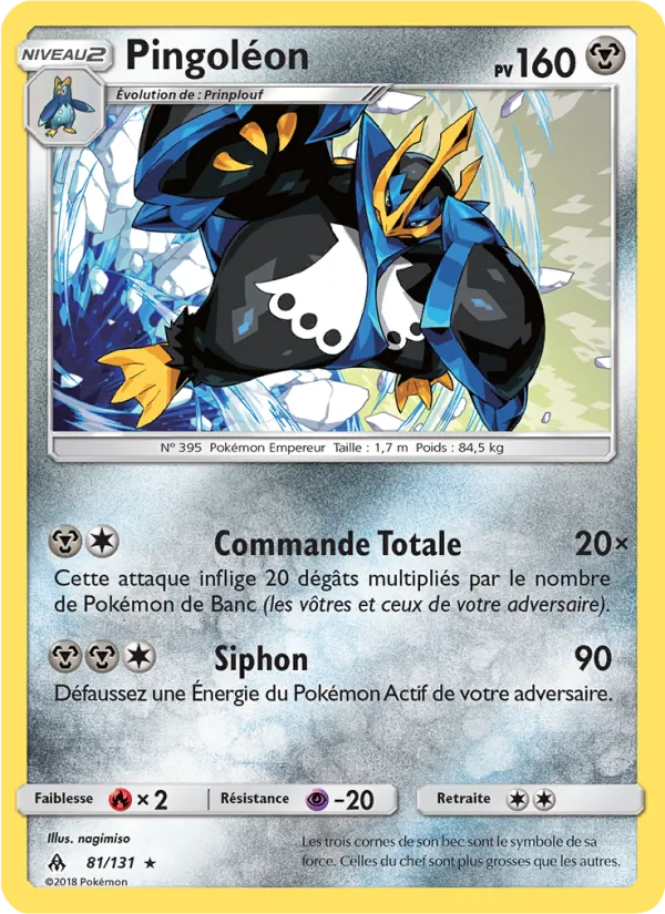 Carte Pokémon Pingoléon 81/131 de l'extension Lumière Interdite