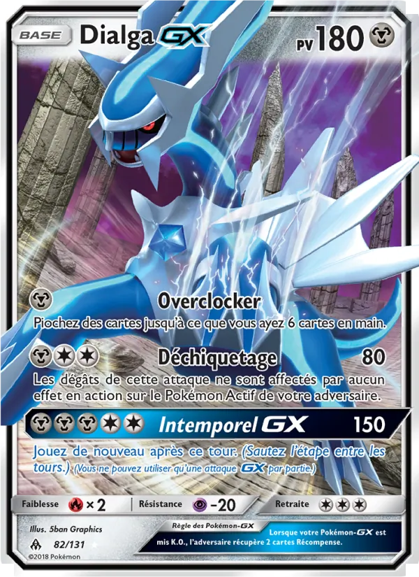 Carte Pokémon Dialga GX 82/131 de l'extension Lumière Interdite