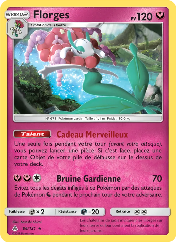 Carte Pokémon Florges 86/131 de l'extension Lumière Interdite