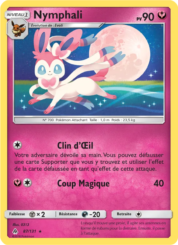 Carte Pokémon Nymphali 87/131 de l'extension Lumière Interdite