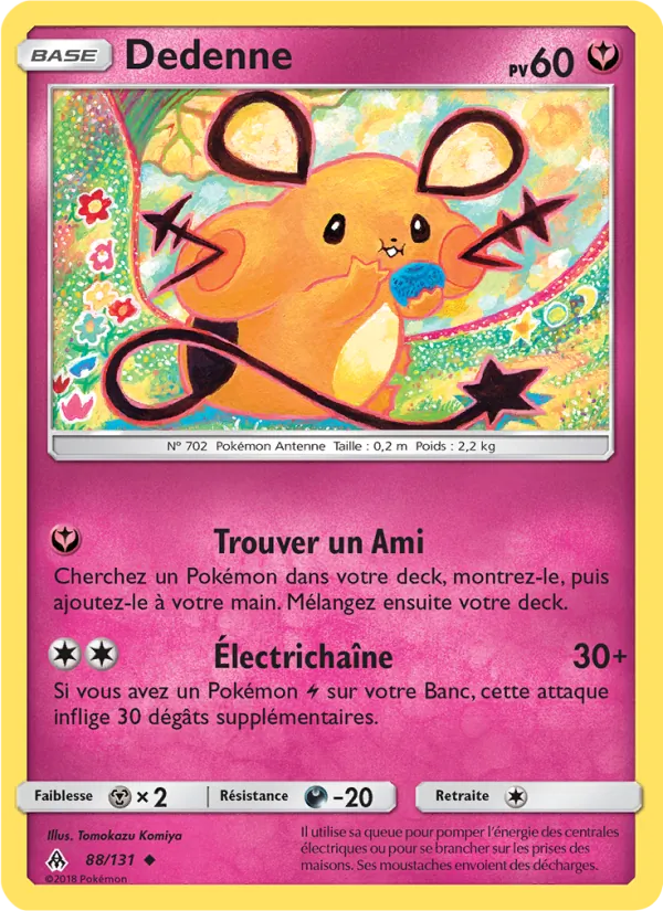 Carte Pokémon Dedenne 88/131 de l'extension Lumière Interdite