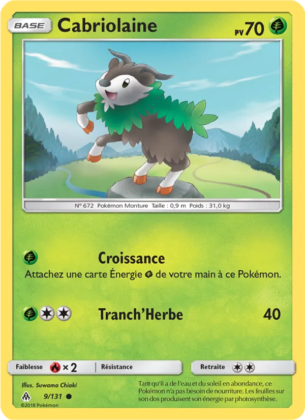 Carte Pokémon Cabriolaine 9/131 de l'extension Lumière Interdite