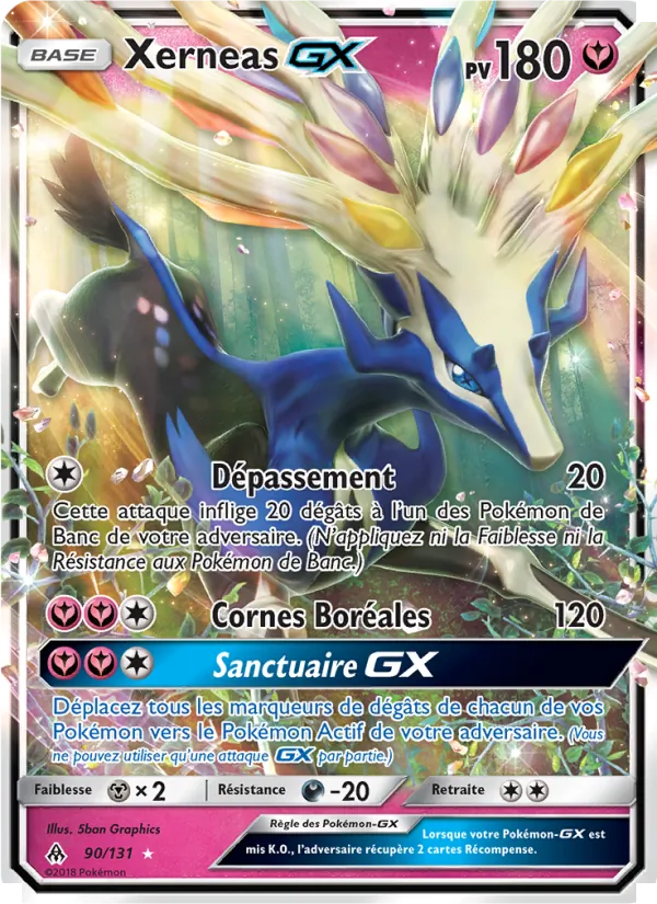 Carte Pokémon Xerneas GX 90/131 de l'extension Lumière Interdite