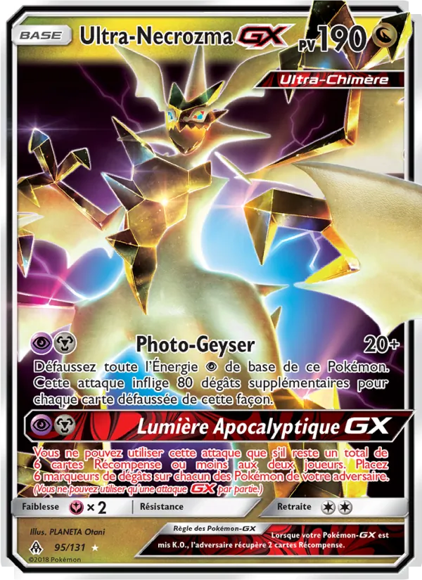 Carte Pokémon Ultra-Necrozma GX 95/131 de l'extension Lumière Interdite