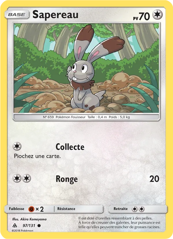 Carte Pokémon Sapereau 97/131 de l'extension Lumière Interdite