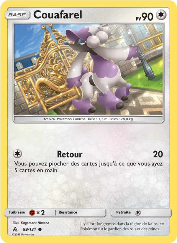 Carte Pokémon Couafarel 99/131 de l'extension Lumière Interdite
