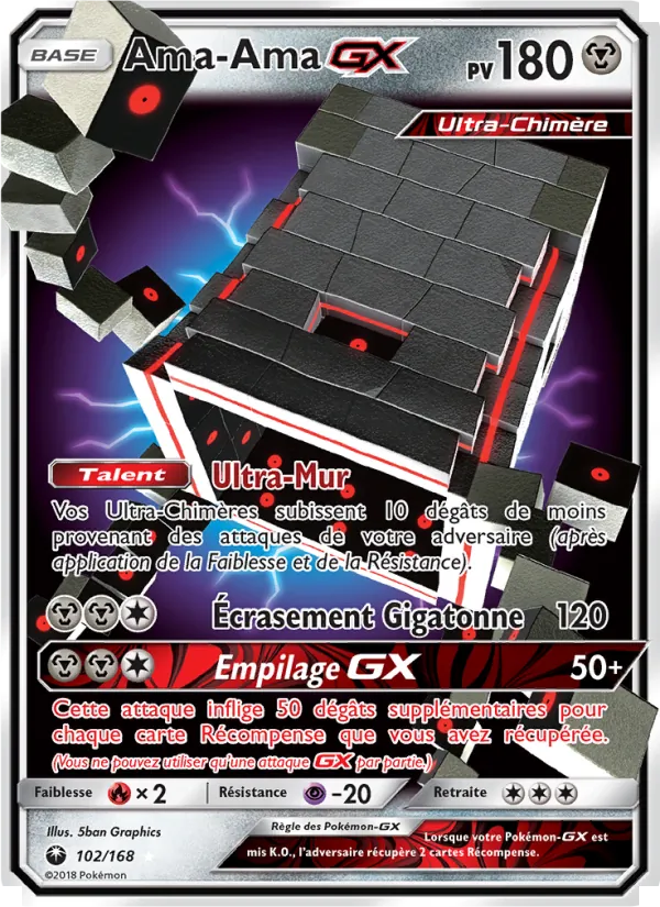 Carte Pokémon Ama-Ama GX 102/168 de l'extension Tempête Céleste