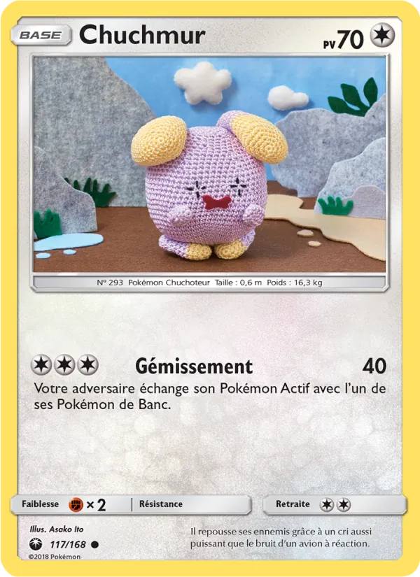 Carte Pokémon Chuchmur 117/168 de l'extension Tempête Céleste