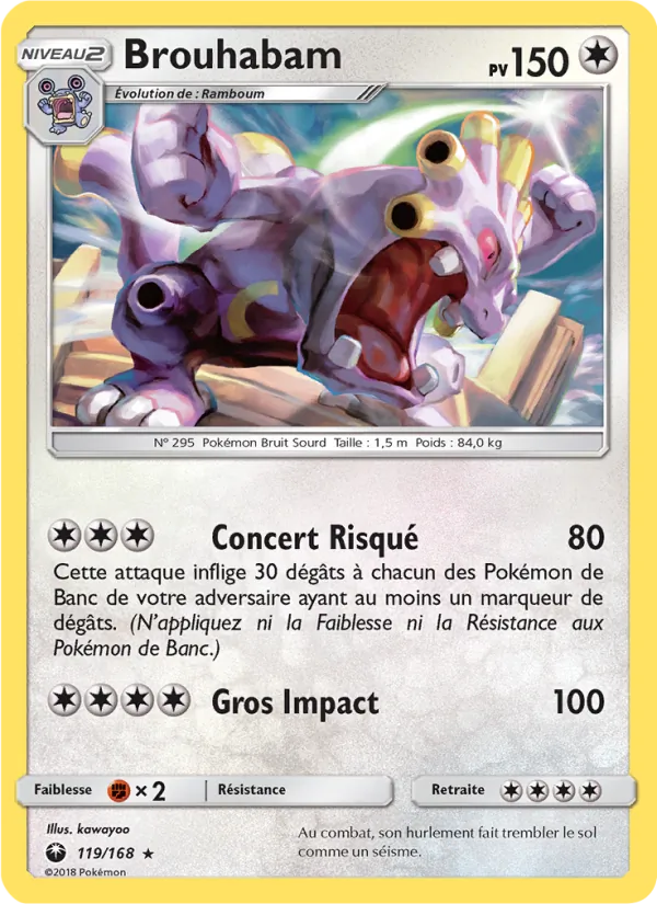Carte Pokémon Brouhabam 119/168 de l'extension Tempête Céleste