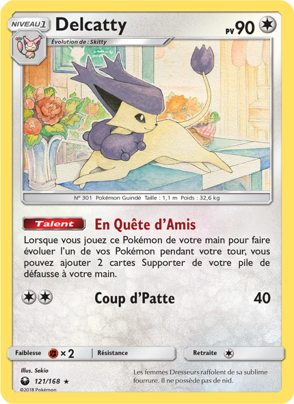 Carte Pokémon Delcatty 121/168 de l'extension Tempête Céleste