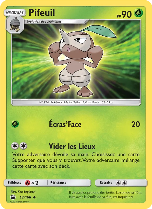 Carte Pokémon Pifeuil 13/168 de l'extension Tempête Céleste