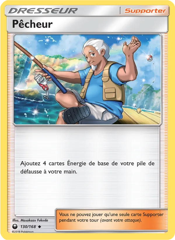 Carte Pokémon Pêcheur 130/168 de l'extension Tempête Céleste