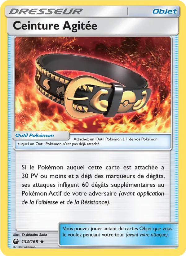 Carte Pokémon Ceinture Agitée 134/168 de l'extension Tempête Céleste