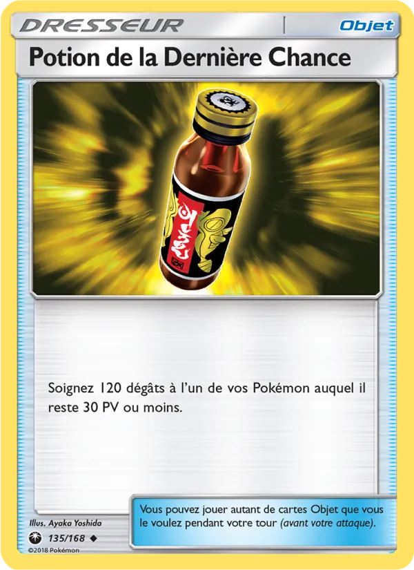 Carte Pokémon Potion de la Dernière Chance 135/168 de l'extension Tempête Céleste
