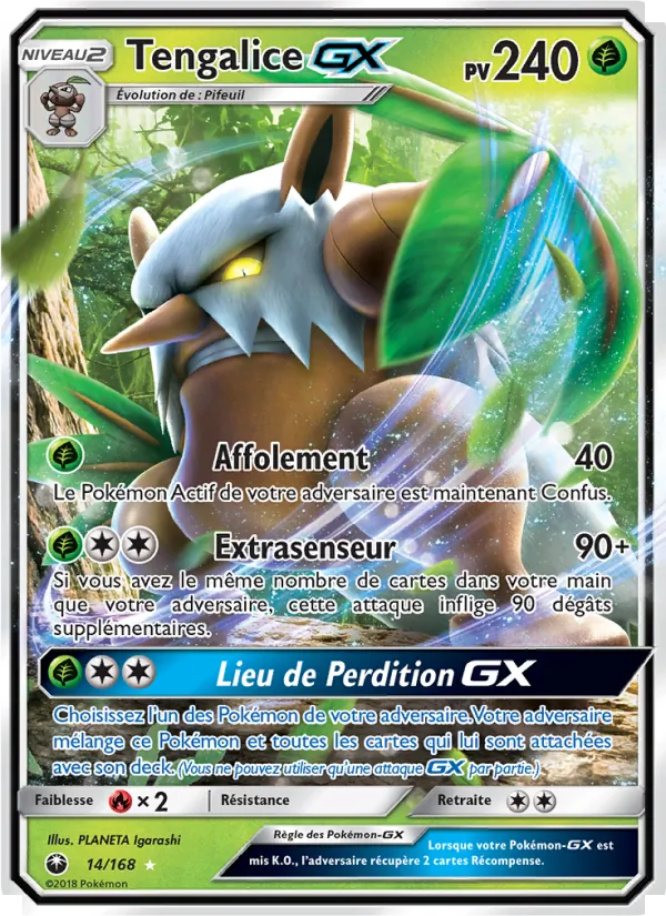 Carte Pokémon Tengalice GX 14/168 de l'extension Tempête Céleste