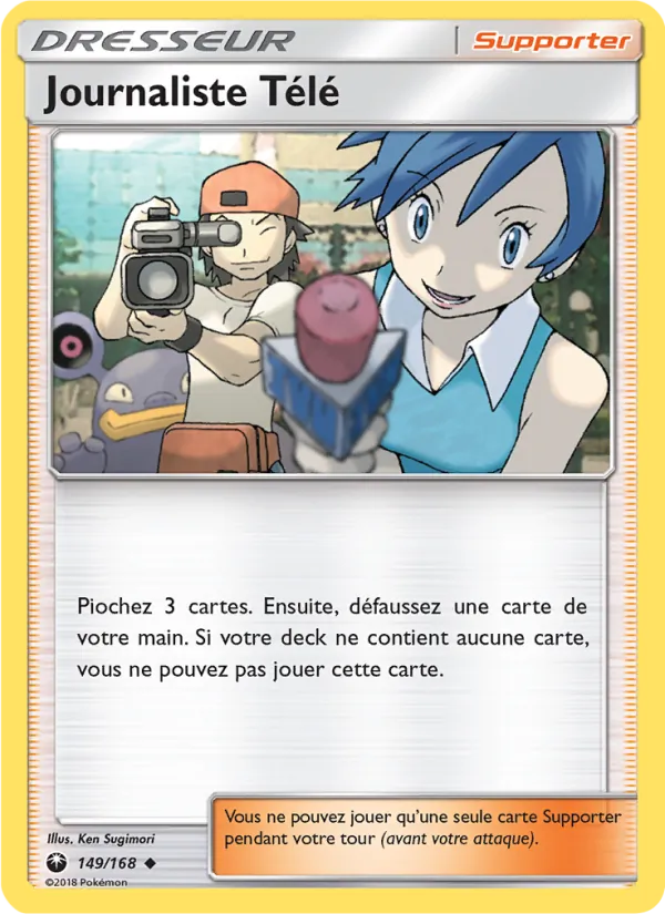 Carte Pokémon Journaliste Télé 149/168 de l'extension Tempête Céleste