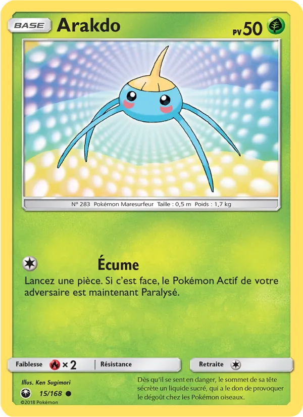 Carte Pokémon Arakdo 15/168 de l'extension Tempête Céleste