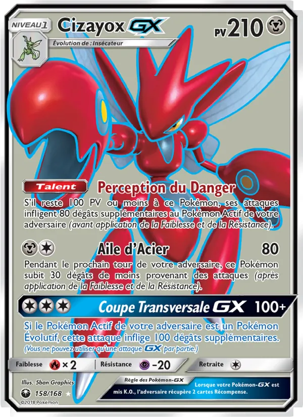 Carte Pokémon Cizayox GX 158/168 de l'extension Tempête Céleste