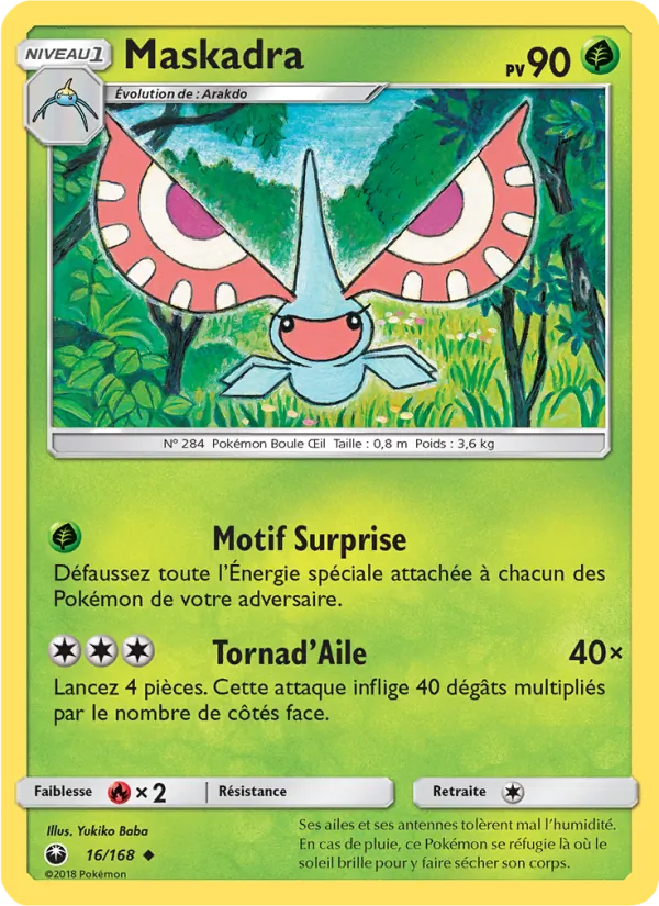 Carte Pokémon Maskadra 16/168 de l'extension Tempête Céleste