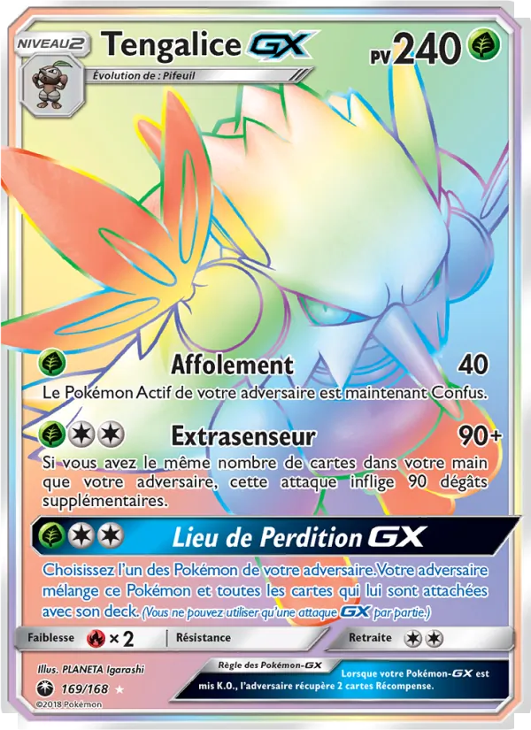 Carte Pokémon Tengalice GX 169/168 de l'extension Tempête Céleste