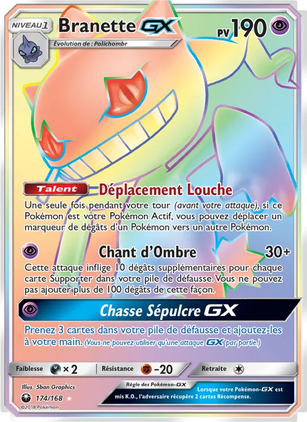 Carte Pokémon Branette GX 174/168 de l'extension Tempête Céleste