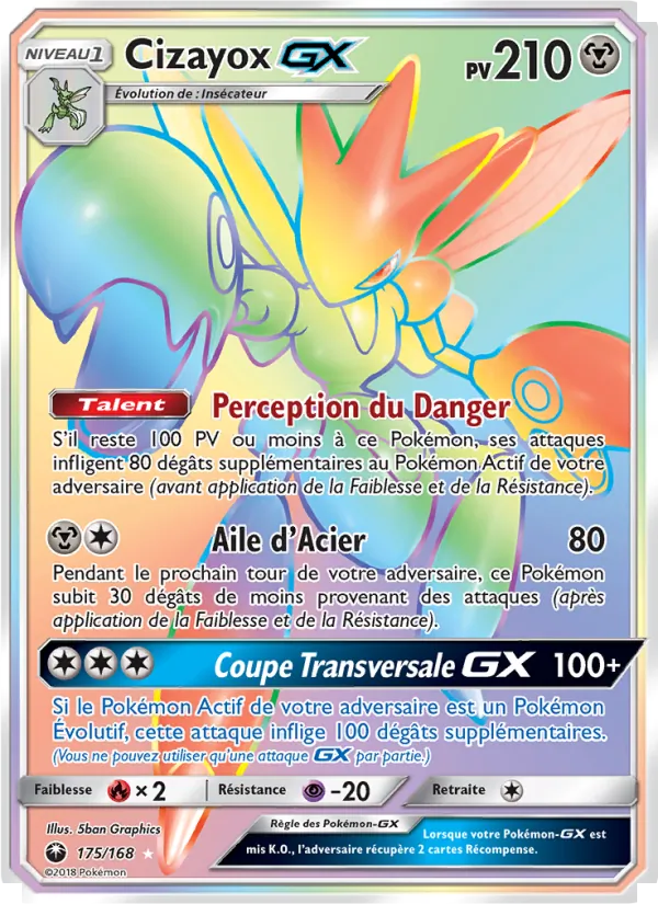 Carte Pokémon Cizayox GX 175/168 de l'extension Tempête Céleste