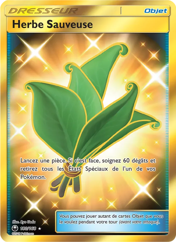 Carte Pokémon Herbe Sauveuse 180/168 de l'extension Tempête Céleste