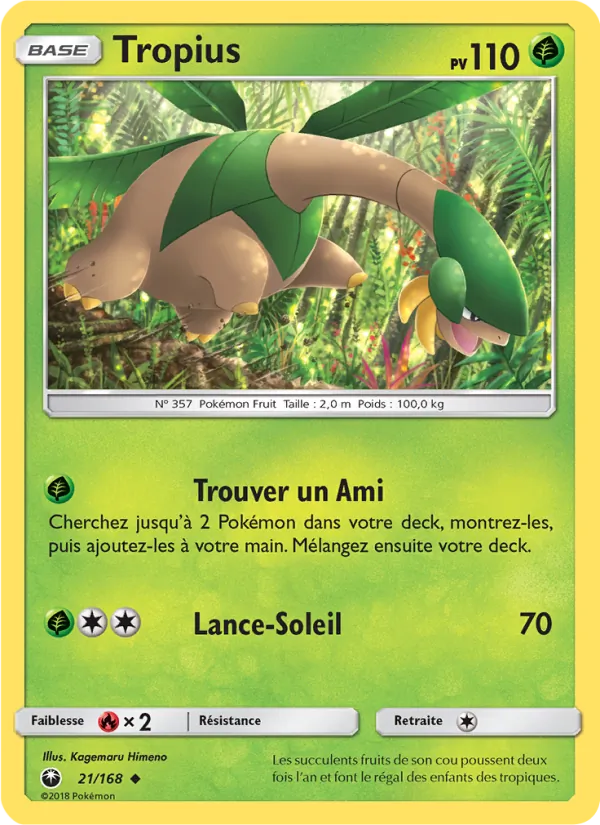 Carte Pokémon Tropius 21/168 de l'extension Tempête Céleste
