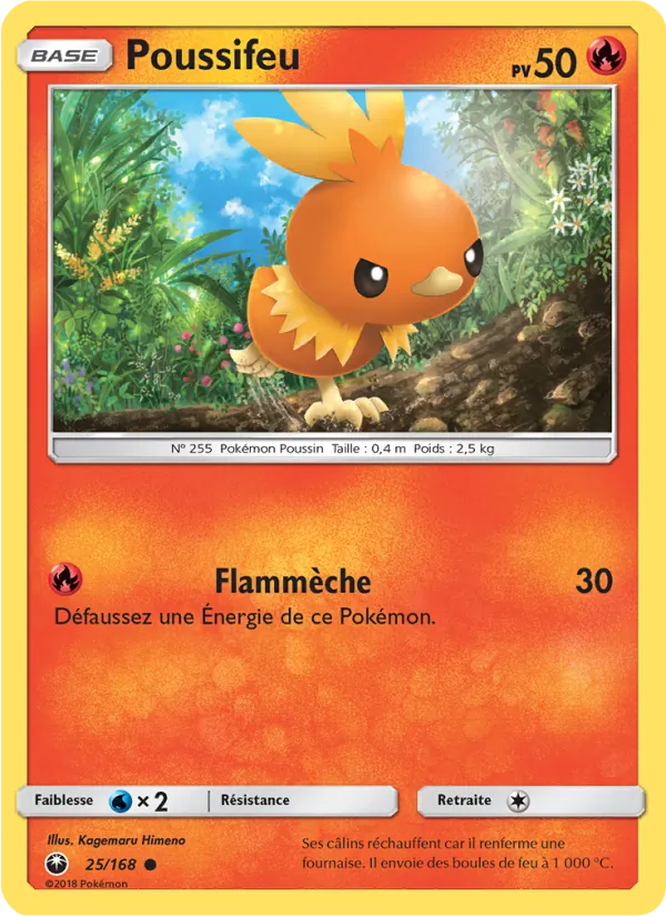 Carte Pokémon Poussifeu 25/168 de l'extension Tempête Céleste