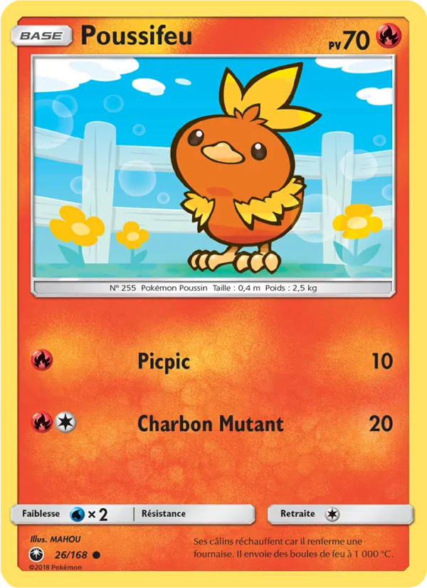 Carte Pokémon Poussifeu 26/168 de l'extension Tempête Céleste