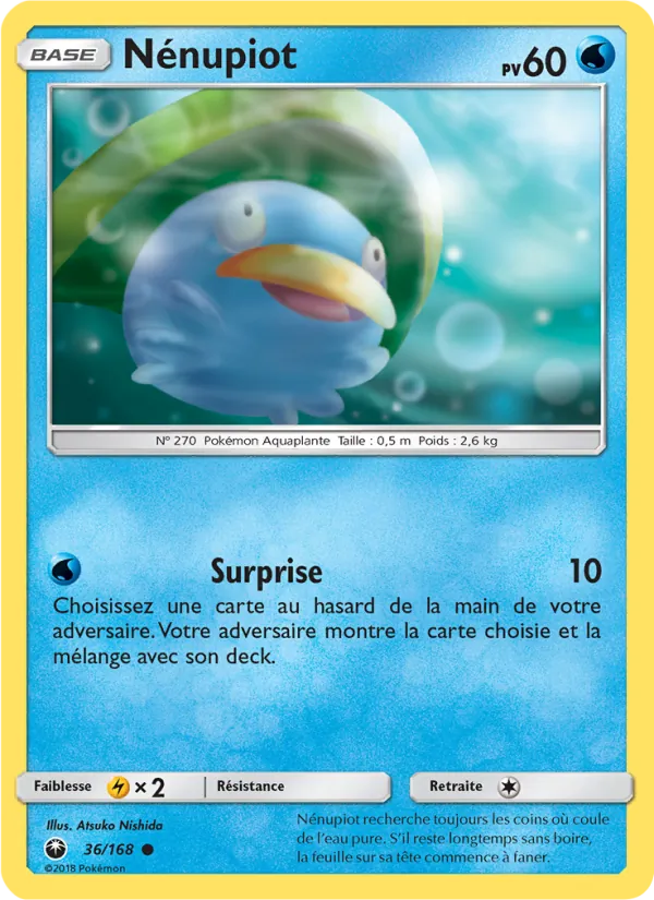 Carte Pokémon Nénupiot 36/168 de l'extension Tempête Céleste
