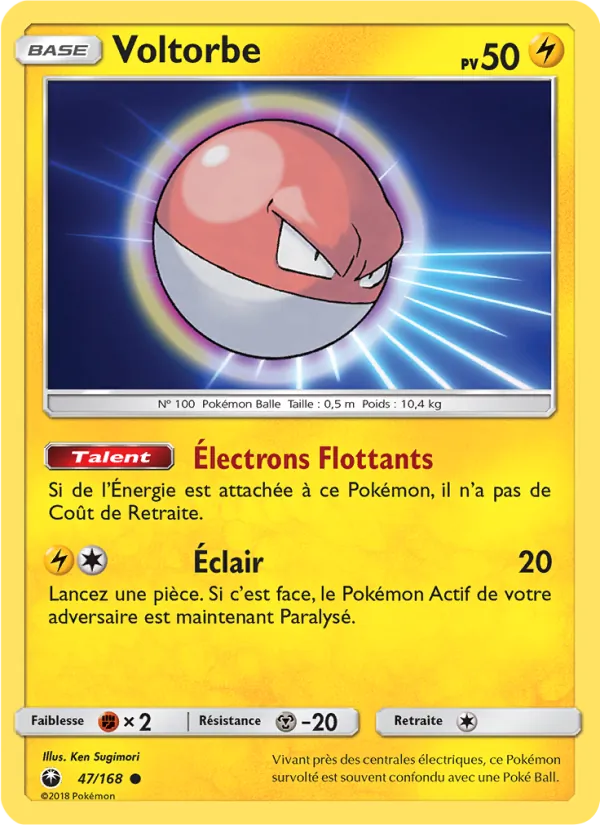 Carte Pokémon Voltorbe 47/168 de l'extension Tempête Céleste
