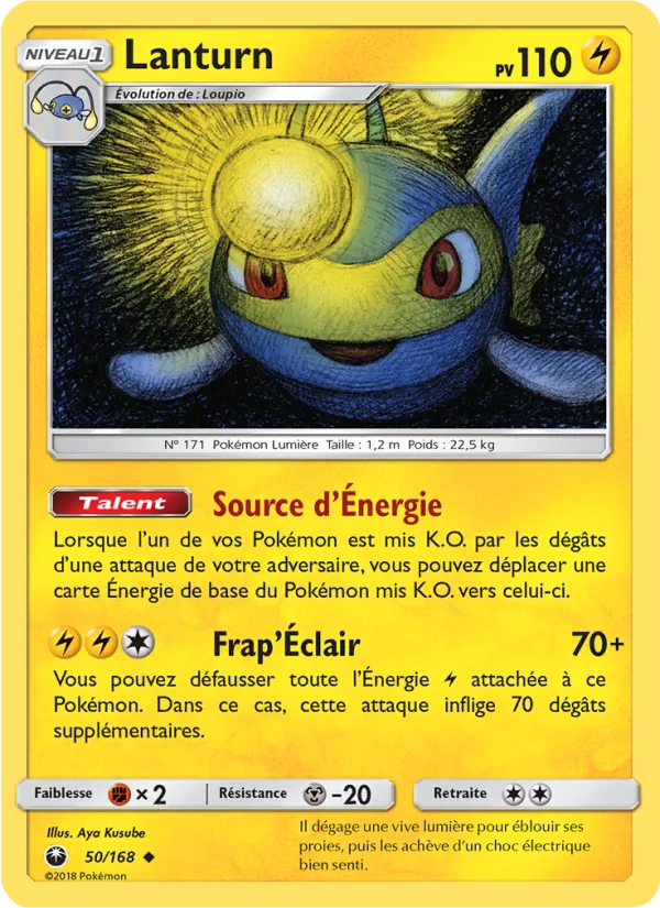 Carte Pokémon Lanturn 50/168 de l'extension Tempête Céleste