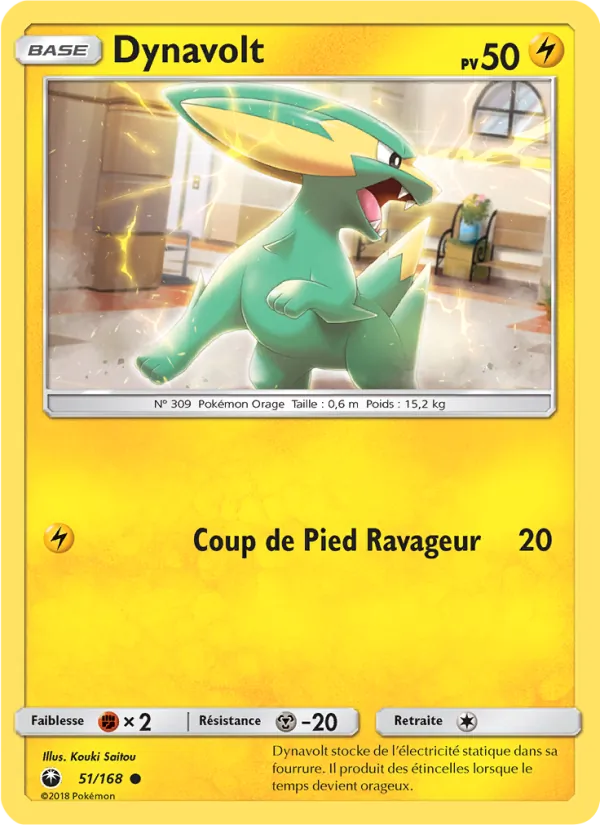 Carte Pokémon Dynavolt 51/168 de l'extension Tempête Céleste